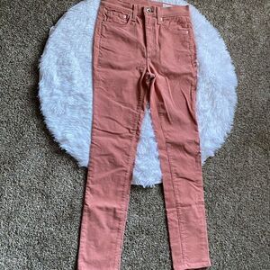 Rag & Bone High Rise Skinny Corduroy Pants Cameo Pink Womens Size 27